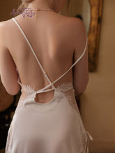 Load image into Gallery viewer, Winter Night Sleepwear Temptation Lace Cutout Backless Silk Nightdress Beauty Back Romantic Lingerie Nighties for Women
