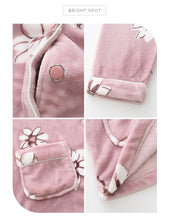 Load image into Gallery viewer, Winter Pajamas Set Women Thick Flannel Flower Print Sexy Pyjama Female Room Home Sleepwear Long Pant 2Piece/Set Clothes