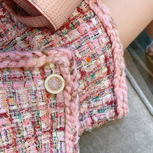 Load image into Gallery viewer, Winter Suits Female Temperament Pink Tweed Jacket + Slim Skirt 2-Piece Sets Single Breasted Cute Women