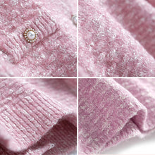 Load image into Gallery viewer, Winter Two-Piece Sets Pearl Button V-Neck Thick Needle Knitted Cardigan + High Waist A-Line Skirt Sweater Suits Women