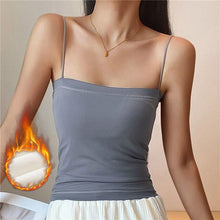 Load image into Gallery viewer, Winter Warm Velvet Vest for Women Thermal Underwear Solid Color Slim Cozy Camisole Thicken Sling Vest Top Bottoming Clothing New