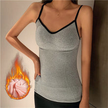 Load image into Gallery viewer, Winter Warm Velvet Vest for Women Thermal Underwear Solid Color Slim Cozy Camisole Thicken Sling Vest Top Bottoming Clothing New