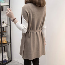 Load image into Gallery viewer, Winter Women Sweater Vest Short Sleeve Women Sweater 2021 Belt Turtleneck Knitted Sweater Women Pullovers Sweaters Tops E474