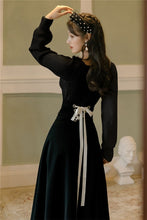 Load image into Gallery viewer, Winter Women Two Piece Set Vintage White Long Sleeve Pullover Sweater &amp; Black Bandage Maxi Skirt Suit Elegant Lady Outfits