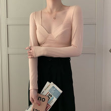 Load image into Gallery viewer, Winter Y2K Slim Tops Women Long Sleeve Solid Pullover Warm Tops Female Sexy Casual Korean Fashion Designer Chic T-shirt 2021