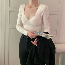Load image into Gallery viewer, Winter Y2K Slim Tops Women Long Sleeve Solid Pullover Warm Tops Female Sexy Casual Korean Fashion Designer Chic T-shirt 2021