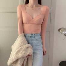 Load image into Gallery viewer, Winter Y2K Slim Tops Women Long Sleeve Solid Pullover Warm Tops Female Sexy Casual Korean Fashion Designer Chic T-shirt 2021