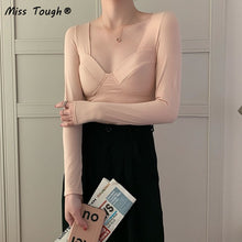 Load image into Gallery viewer, Winter Y2K Slim Tops Women Long Sleeve Solid Pullover Warm Tops Female Sexy Casual Korean Fashion Designer Chic T-shirt 2021