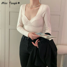 Load image into Gallery viewer, Winter Y2K Slim Tops Women Long Sleeve Solid Pullover Warm Tops Female Sexy Casual Korean Fashion Designer Chic T-shirt 2021