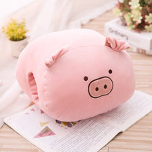 Load image into Gallery viewer, Winter hand warmer pillow plush toys cute animals hand in hand to cover the office nap pillow men and women gifts