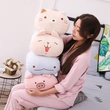 Load image into Gallery viewer, Winter hand warmer pillow plush toys cute animals hand in hand to cover the office nap pillow men and women gifts