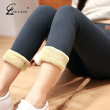 Load image into Gallery viewer, Winter leggings Women Plus Velvet High Waist Warm Legging Pants Femme Slim Pencil Black Thick Legging