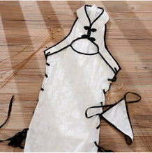 Load image into Gallery viewer, Woman Chinese Style Velvet Dress Sexy Lingerie Cheongsam Uniform Seduction High Open Split Nightgowns Vintage Party Qipao