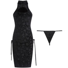 Load image into Gallery viewer, Woman Chinese Style Velvet Dress Sexy Lingerie Cheongsam Uniform Seduction High Open Split Nightgowns Vintage Party Qipao