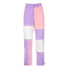 Load image into Gallery viewer, Woman High Waist Pink Vintage Streetwear Hip Hop Straight Jeans Women&#39;s Denim Pants Aesthetic Wide Leg Trousers