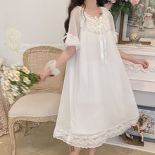 Load image into Gallery viewer, Woman Robe Nightgown  Long Sleepwear Vintage Elegant Homewear Ladies Long Dress Full Length Nighties