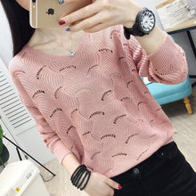 Load image into Gallery viewer, Woman Sweaters Pullover  Women&#39;s Pullover Loose Top V-neck Sweater, Hollow-out Sweater for Spring 2021 Femme Chandails