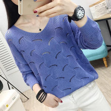 Load image into Gallery viewer, Woman Sweaters Pullover  Women&#39;s Pullover Loose Top V-neck Sweater, Hollow-out Sweater for Spring 2021 Femme Chandails
