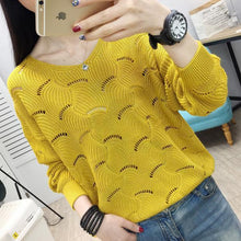 Load image into Gallery viewer, Woman Sweaters Pullover  Women&#39;s Pullover Loose Top V-neck Sweater, Hollow-out Sweater for Spring 2021 Femme Chandails