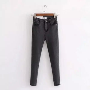Woman jeans European and American skinny stretch jeans Slim high street fashion pencil pants jeggings jeans for women high waist