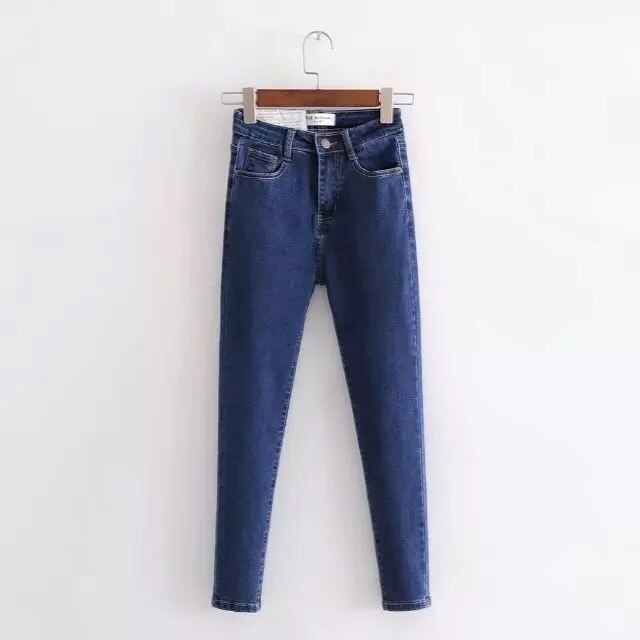 Woman jeans European and American skinny stretch jeans Slim high street fashion pencil pants jeggings jeans for women high waist