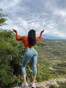 Woman jeans European and American skinny stretch jeans Slim high street fashion pencil pants jeggings jeans for women high waist