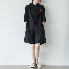 Load image into Gallery viewer, Women 2021 Summer Fashion Cotton Linen 2 Piece Suits Female New O-neck T-shirt Ladies Elastic Waist Loose Shorts Sets R23