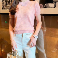 Load image into Gallery viewer, Women 2022 Knitted T Shirt Women pure cotton Short Sleeve Basic Woman short sleeves Femme Elasticity pure cotton short sleeves