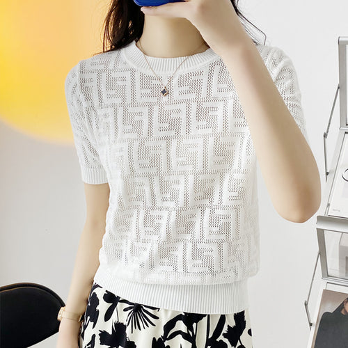 Women 2022 Knitted T Shirt Women pure cotton Short Sleeve Basic Woman short sleeves Femme Elasticity pure cotton short sleeves