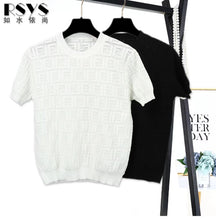 Load image into Gallery viewer, Women 2022 Knitted T Shirt Women pure cotton Short Sleeve Basic Woman short sleeves Femme Elasticity pure cotton short sleeves