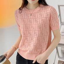 Load image into Gallery viewer, Women 2022 Knitted T Shirt Women pure cotton Short Sleeve Basic Woman short sleeves Femme Elasticity pure cotton short sleeves