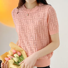 Load image into Gallery viewer, Women 2022 Knitted T Shirt Women pure cotton Short Sleeve Basic Woman short sleeves Femme Elasticity pure cotton short sleeves