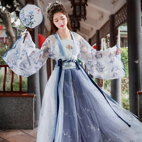 Women 3 Pieces Set Chinese Traditional Hanfu 6 Meters Hem Costume Han Dynasty Girl Dance Wear Lady Fairy Cosplay Princess Suits