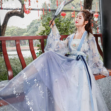 Load image into Gallery viewer, Women 3 Pieces Set Chinese Traditional Hanfu 6 Meters Hem Costume Han Dynasty Girl Dance Wear Lady Fairy Cosplay Princess Suits
