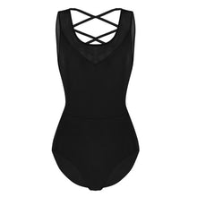 Load image into Gallery viewer, Women Adult Criss Cross Back Mesh Splice Gymnastics Leotard Female Bodysuit Ballet Dancewear Ballerina Costume Swimwear Romper
