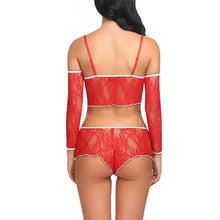 Load image into Gallery viewer, Women Angel Sexy Christmas Costumes Mrs Santa Claus Babe Role Play  Crop Top Shorts Hot Lingerie Set