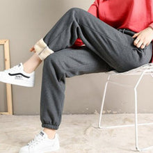 Load image into Gallery viewer, Women Autumn Winter Warm Harem Pants Thick Fleece Long Trousers Female Sport Pants Solid Casual Sweatpants Streetwear