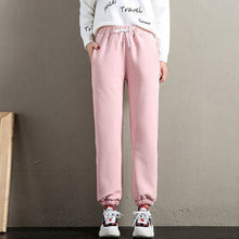 Load image into Gallery viewer, Women Autumn Winter Warm Harem Pants Thick Fleece Long Trousers Female Sport Pants Solid Casual Sweatpants Streetwear