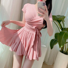 Load image into Gallery viewer, Women Bandeau Bikini Sets Ruffle Swimdress Bathing Suit Solid Swimwear Summer Beachwear Korea Swimwear 2022 New