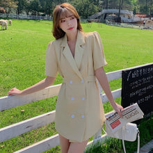 Load image into Gallery viewer, Women Blazer Dresses 2021 Korean Elegant Fashion Women Office OL Notched Collar Short Sleeve Casual Mini Dress Vestido Femme