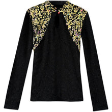 Load image into Gallery viewer, Women Blouse Shirt New 2021 Autumn Winter Long Sleeve Lace Tops Elegant Slim Embroidery Print Retro Shirt M-4XL Plus Size