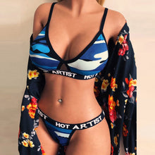 Load image into Gallery viewer, Women Camouflage Lingerie Set Exotic Underwear Leopard Letters Printed Bra Panties Sets Sexy Nightwear Lenceria Para Mujer