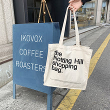 Load image into Gallery viewer, Women Canvas Shopping Bag Notting Hill Books Bag Female Cotton Cloth Shoulder Bag Eco Handbag Tote Reusable Grocery Shopper Bags