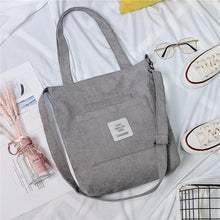 Load image into Gallery viewer, Women Canvas Shoulder Bag Ladies Casual Corduroy Tote Soft Crossbody Bags Books Bag Striped Cloth Female Handbag Shopping Bags