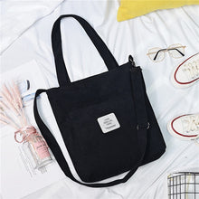 Load image into Gallery viewer, Women Canvas Shoulder Bag Ladies Casual Corduroy Tote Soft Crossbody Bags Books Bag Striped Cloth Female Handbag Shopping Bags