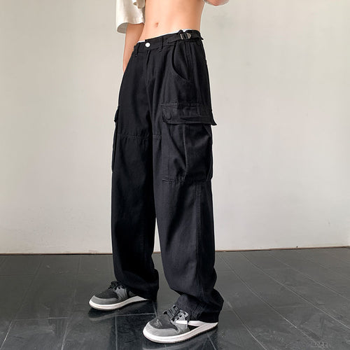 Women Casual Joggers Baggy Trousers Y2K Wide Leg Sweatpants Streetwear Cargo Pants Tech Pants Vintage Solid Low Waist Drawstring