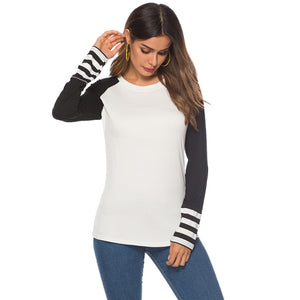 Women Casual Long Sleeve Color Collision Knitting Sweater Blouse Winter Ladies O-Neck Sweater Women Casual Slim Sweaters