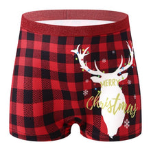 Load image into Gallery viewer, Women Christmas Holiday Underwear Elastic Waist Santa Claus Elk Printed Panties Boxer Knicker Xmas Festival Lingerie Underpant