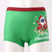 Load image into Gallery viewer, Women Christmas Holiday Underwear Elastic Waist Santa Claus Elk Printed Panties Boxer Knicker Xmas Festival Lingerie Underpant