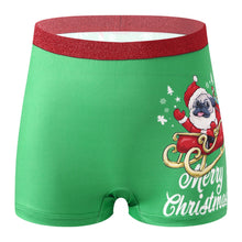 Load image into Gallery viewer, Women Christmas Holiday Underwear Elastic Waist Santa Claus Elk Printed Panties Boxer Knicker Xmas Festival Lingerie Underpant